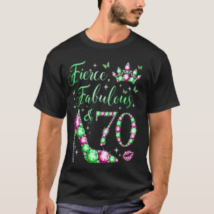 Camiseta Fierce Fabulous y 70 años Pink