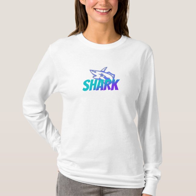 Camiseta Fierce Gradient Shark Logo | Bold Ocean (Anverso)