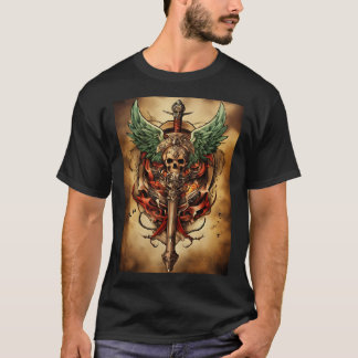 Camiseta Fierce Guardian Skull Tattoo