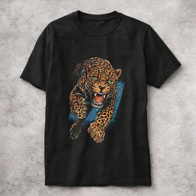 Camiseta Fierce Leopard Big Cat Wildlife Art Animal (Subido por el creador)