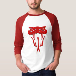 Camiseta Fierce Red Serpent Face 3/4 Sleeve Raglan T-Shirt