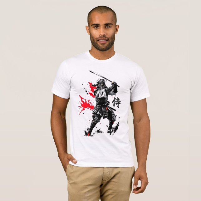 Camiseta Fierce Samurai Ink Art (Anverso completo)