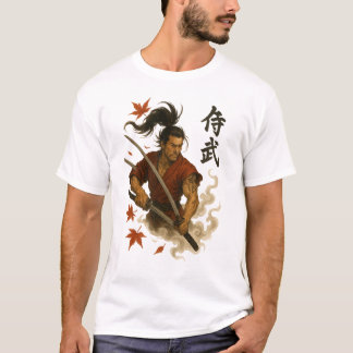 Camiseta Fierce Samurai Warrior – Dual Katana Ink Art Desig