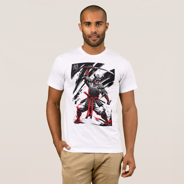 Camiseta Fierce Samurai Warrior Ink Art (Anverso completo)