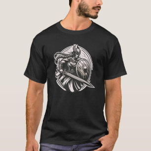 Camiseta Fierce Valkyrie Warrior - Norse Mythology Line Art