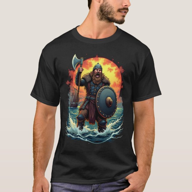 Camiseta Fierce Viking Warrior Graphic Tee (Anverso)