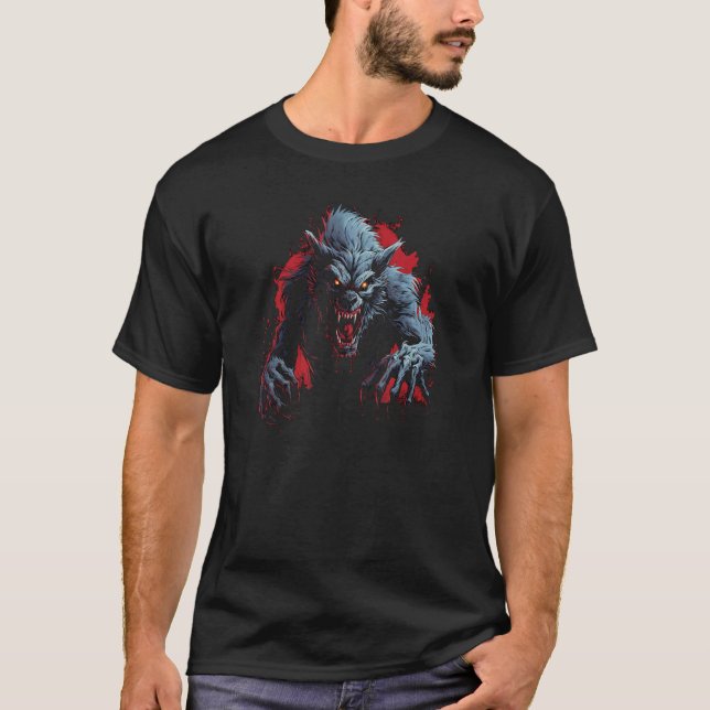 Camiseta Fierce Werewolf Único Gráfico Sangriento (Anverso)