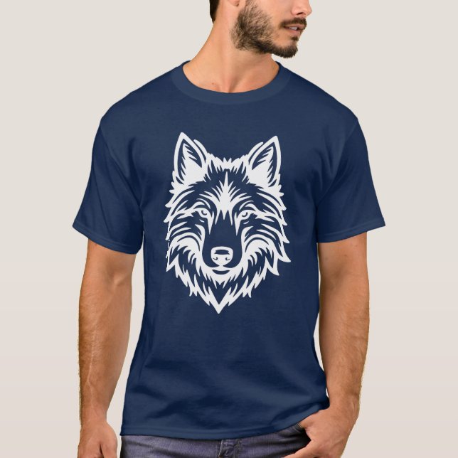 Camiseta Fierce Wild Wolf Head Logo Graphic Design (Anverso)