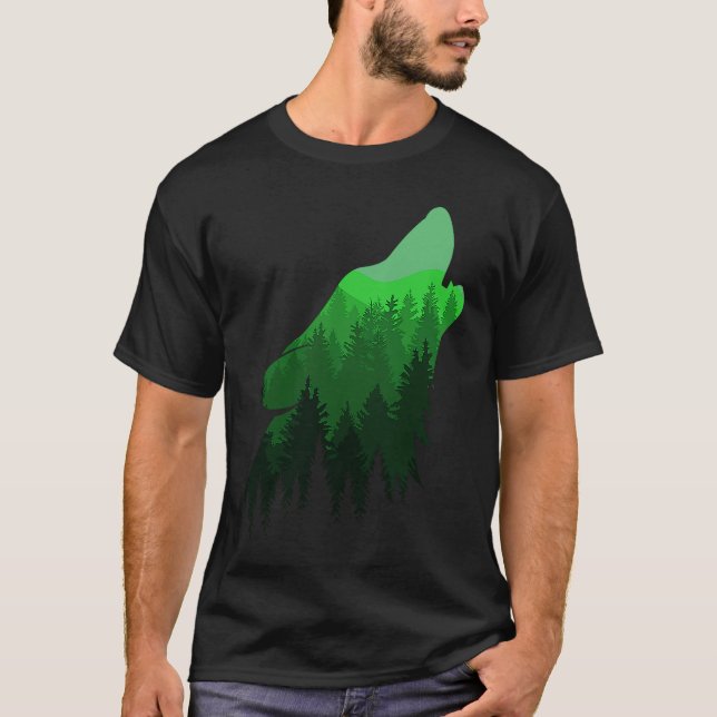 Camiseta Fierce Wolf in the Forest Wilderness Style for Nat (Anverso)
