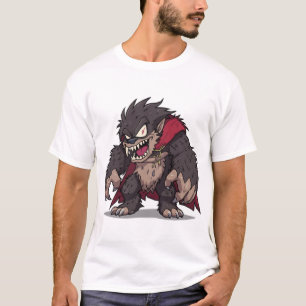 Camiseta Fiero gráfico de monstruo de dibujos animados homb