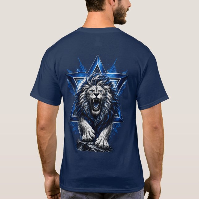 Camiseta Fiero León de Judá con Estrella de David  (Reverso)