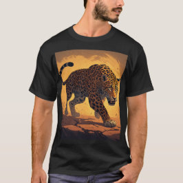 Camiseta Fiero Leopardo Merodeando al Atardecer