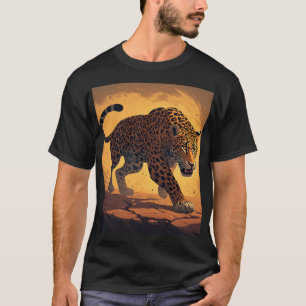Camiseta Fiero Leopardo Merodeando al Atardecer