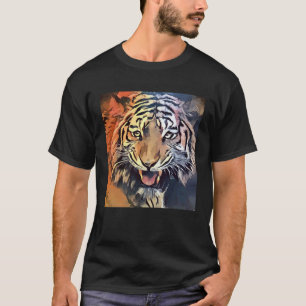 Camiseta Fiero Tigre Pintoresco Cara de Animal Fresco Gato 