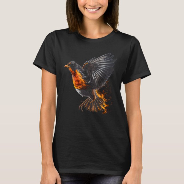 Camiseta Fiery American Robin Graphic Tees for Men Women Bo (Anverso)