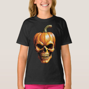 Camiseta Fiery Calavera de calabaza para Halloween
