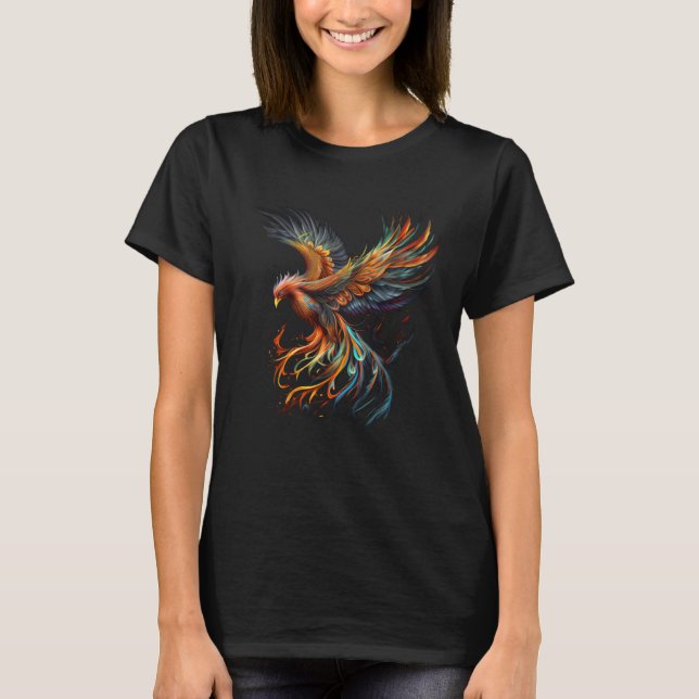 Camiseta Fiery Chinese Phoenix Graphic Tees Men Women Boys  (Anverso)