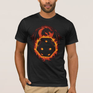 Camiseta Fiery Dragon D20 Dice Juego de Mesa Fanta