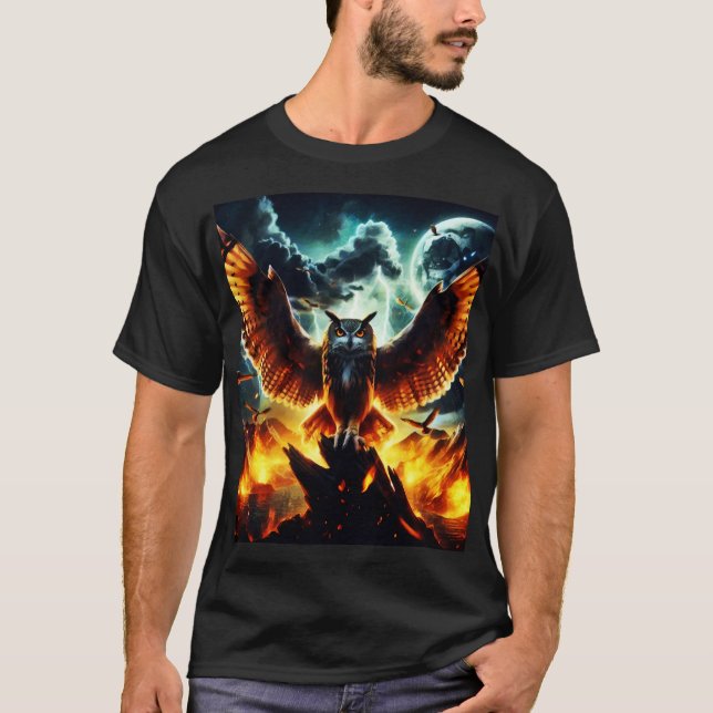 Camiseta Fiery Owl Moonrise (Anverso)