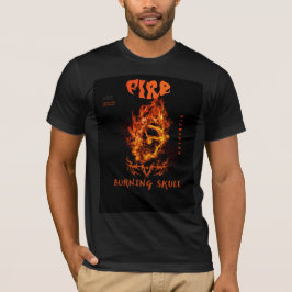 Camiseta "Fiery Skull & Burning Fire Typography Design"