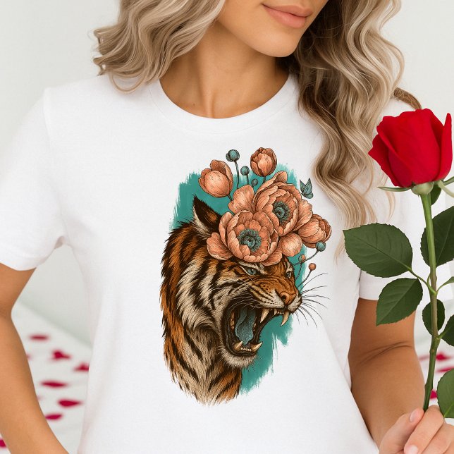 Camiseta Fiery Tiger Bloom (Subido por el creador)
