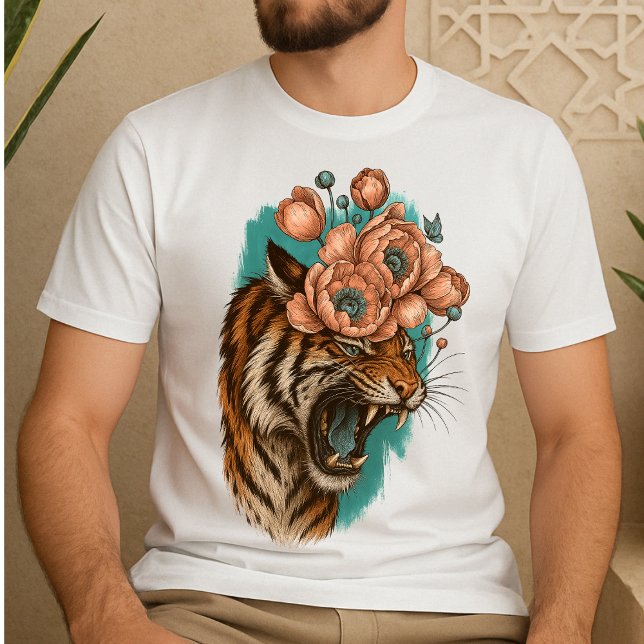 Camiseta Fiery Tiger Bloom (Subido por el creador)