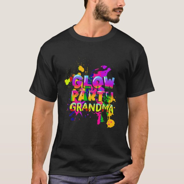 Camiseta Fiesta Abuela Paint Splatter Efecto 80s Discurso (Anverso)