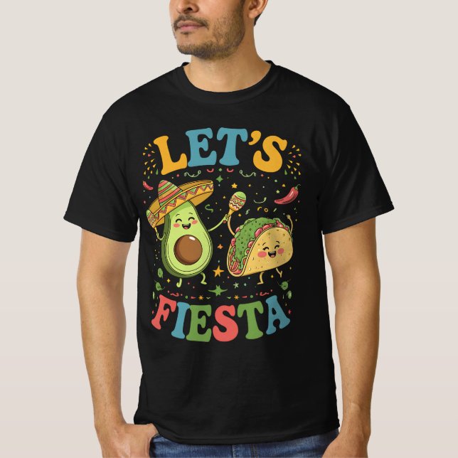 Camiseta Fiesta Aguacate y Tacos Cinco De Mayo (Anverso)
