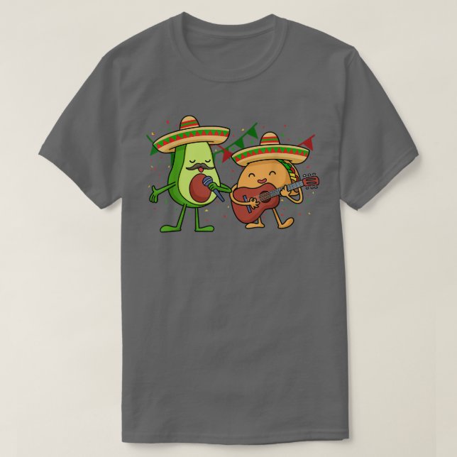 Camiseta Fiesta Aguacate y Tacos Cinco De Mayo Meican P (Diseño del anverso)