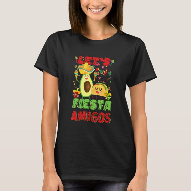Camiseta Fiesta Amigos Aguacate y Tacos Cinco De May (Anverso)