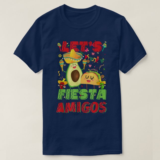 Camiseta Fiesta Amigos Aguacate Y Tacos Cinco De Mayo (Diseño del anverso)