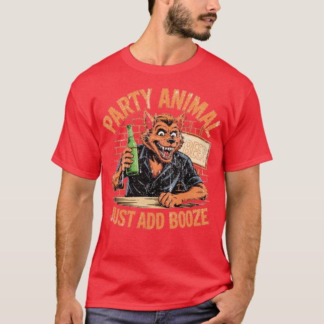 Camiseta Fiesta Animal acaba de añadir alcohol (Anverso)