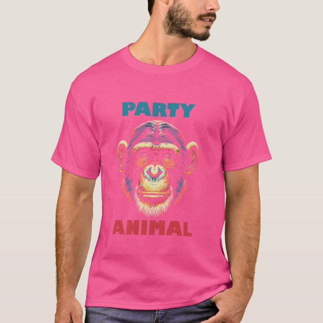 Camiseta Fiesta Animal Chimpanzee Monkey Ape Gorilla Orangu (Anverso)
