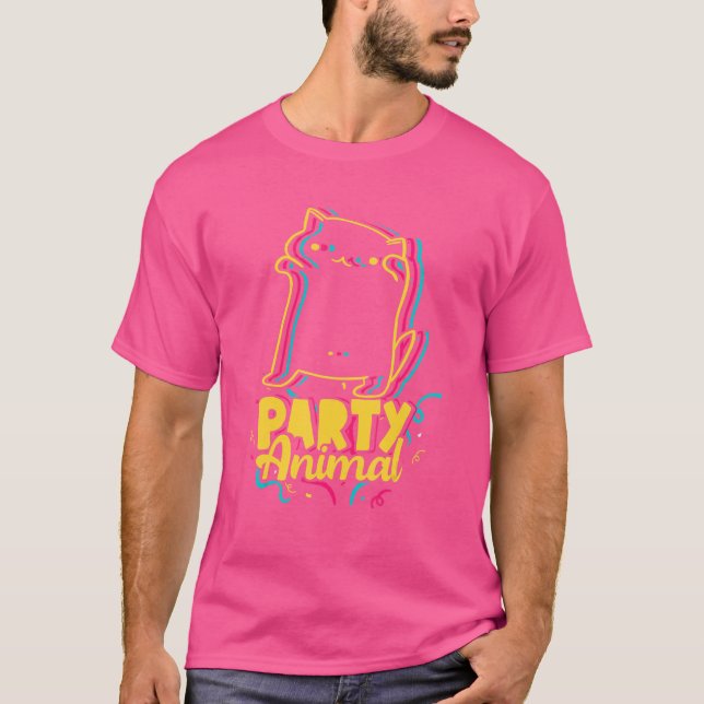 Camiseta Fiesta Animal Disco Dancing Cat Meme (Anverso)