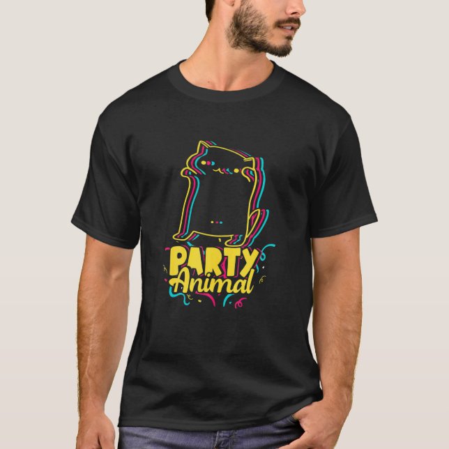 Camiseta Fiesta Animal Disco Dancing Cat Meme (Anverso)