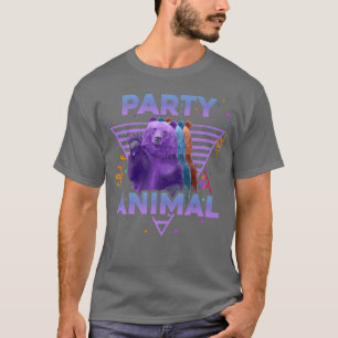 Camiseta FIESTA ANIMAL Funny Grizzly Bear Vintage 80s Vapor