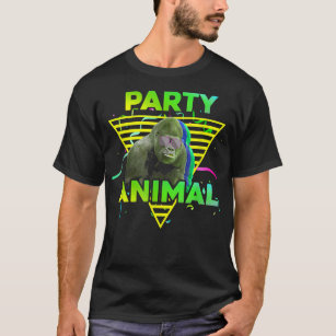 Camiseta FIESTA ANIMAL Gracioso Gorila Chica Niño Cumpleaño