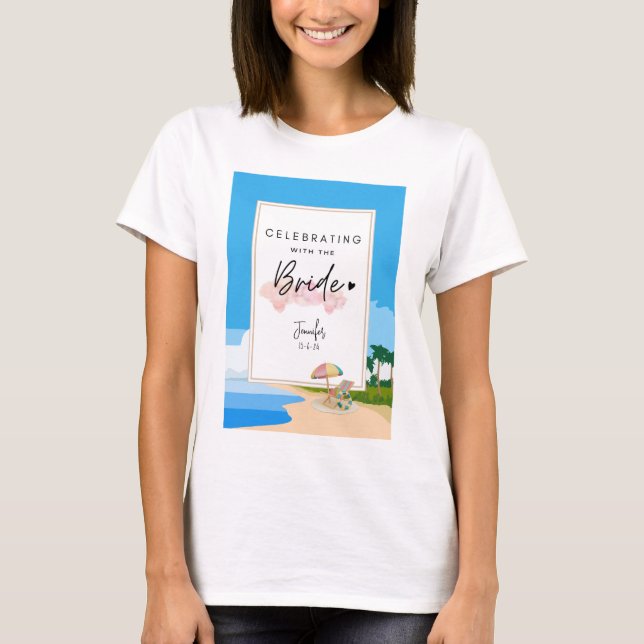 Camiseta Fiesta Beach Bachelorette Hens personalizado (Anverso)