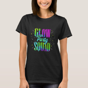 Camiseta Fiesta brillante Escuadrón Retro Neón Fiesta Fluor