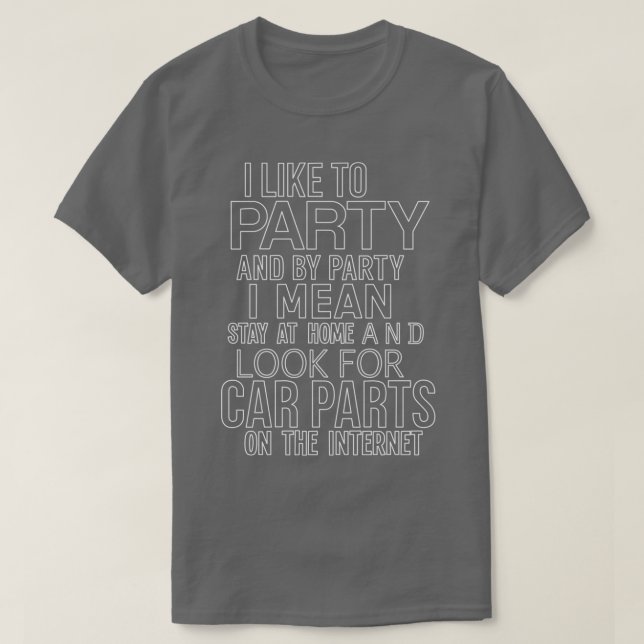 Camiseta Fiesta buscando piezas de coche Trimezcla (Diseño del anverso)