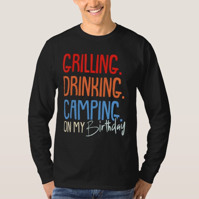 Camiseta Fiesta Ce de Camping de Beber de Grill Camper de C (Anverso)