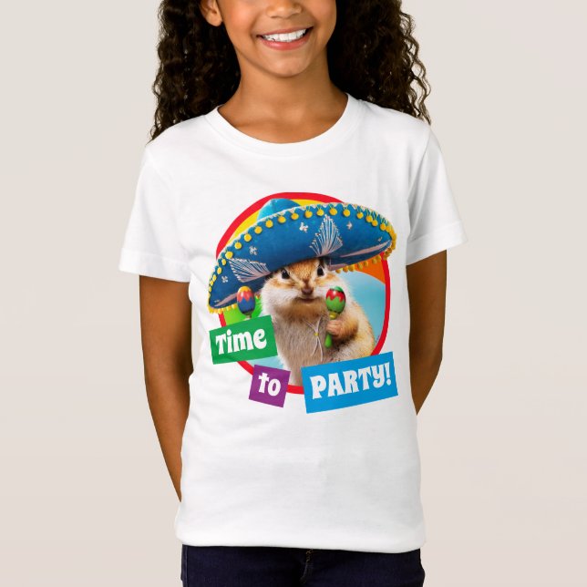 Camiseta Fiesta Chipmunk En Sombrero (Anverso)