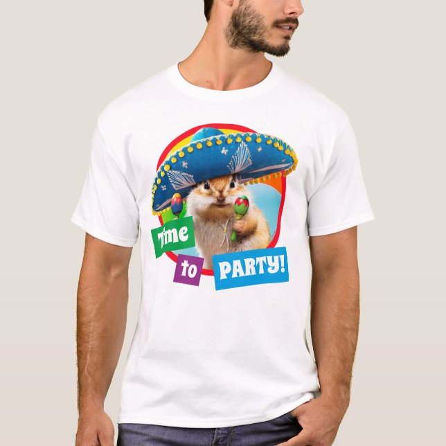 Camiseta Fiesta Chipmunk En Sombrero (Anverso)