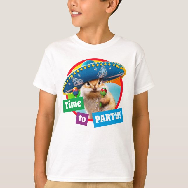 Camiseta Fiesta Chipmunk En Sombrero (Anverso)