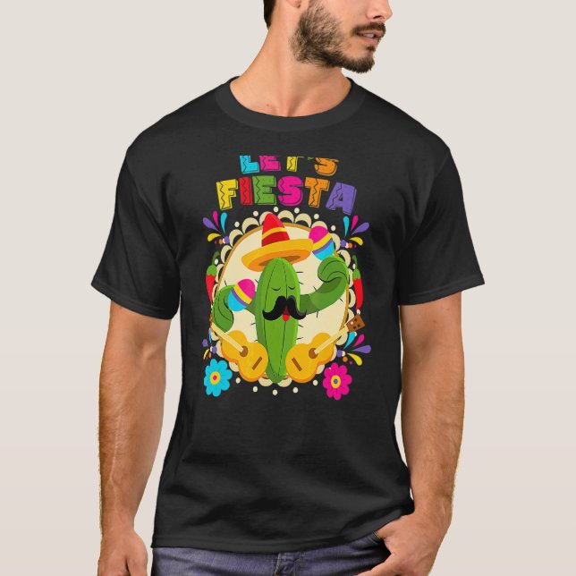 Camiseta Fiesta Cinco De Mayo Con Cactus De Guitarra Sombr (Anverso)