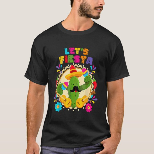 Camiseta Fiesta Cinco De Mayo Con Cactus De Guitarra Sombr (Anverso)