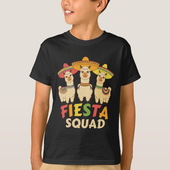 Camiseta Fiesta Cinco De Mayo Llama Fiesta Mexi (Anverso)