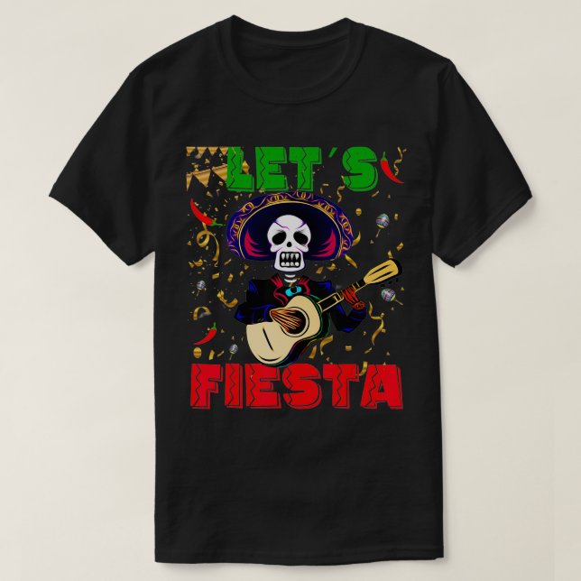 Camiseta Fiesta Cinco de Mayo: Mariachi mexicana divertida (Diseño del anverso)
