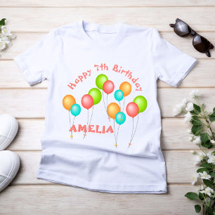 Camiseta Fiesta colorido globos Cumpleaños invitado de hono