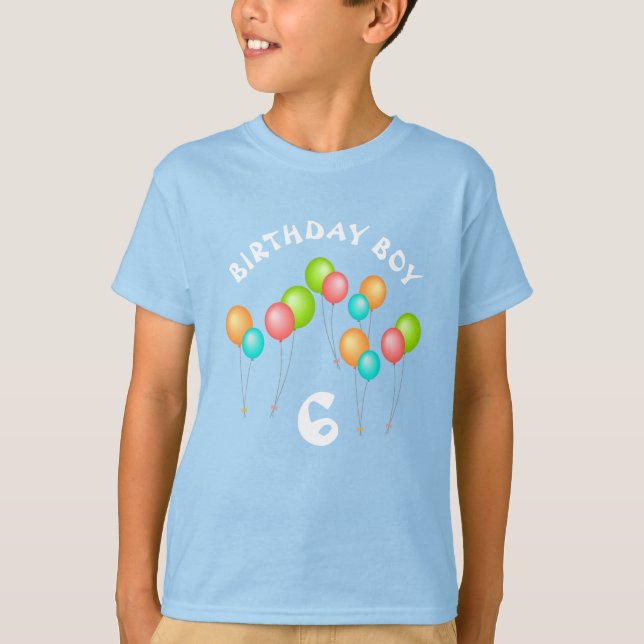 Camiseta Fiesta colorido Globos Nacimiento Niño Azul (Anverso)